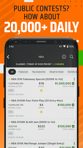 DraftKings - Daily Fantasy Football for Cash screenshot 2