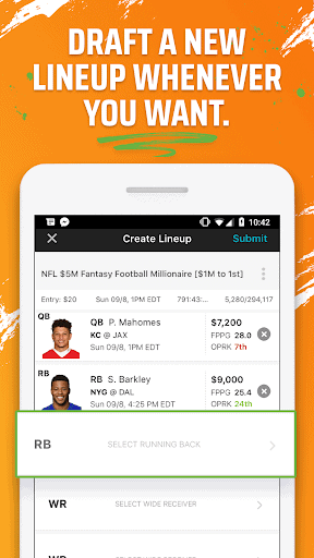 DraftKings - Daily Fantasy Football for Cash screenshot 3