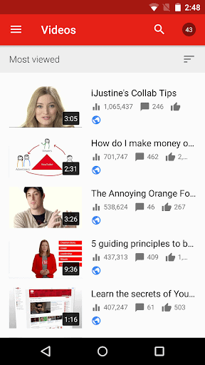 YouTube Studio screenshot 1