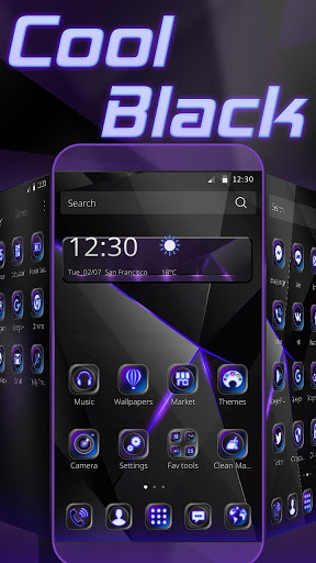 酷炫黑色融點主題（熒光主題）適用三星/索尼/華爲/LG手機 screenshot 1