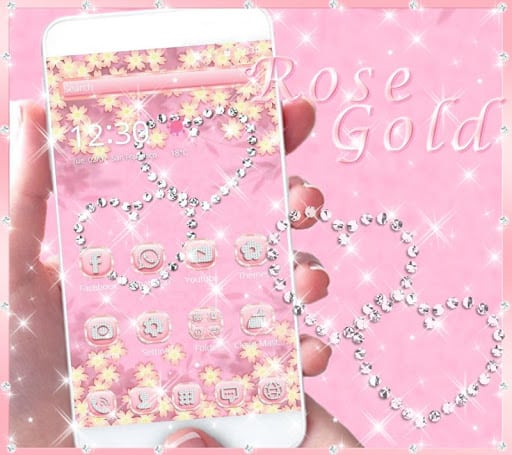 玫瑰金钻石主题 粉钻玫瑰金主题壁纸 screenshot 1