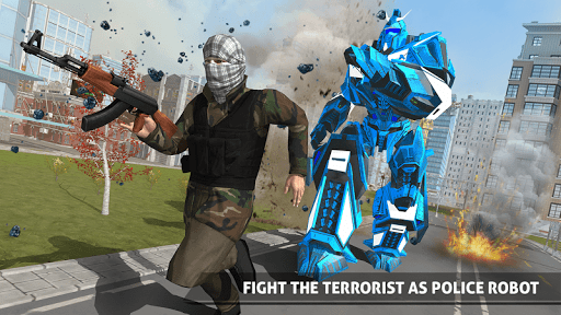 警察机器人汽车游戏 - 警察飞机运输 screenshot 2