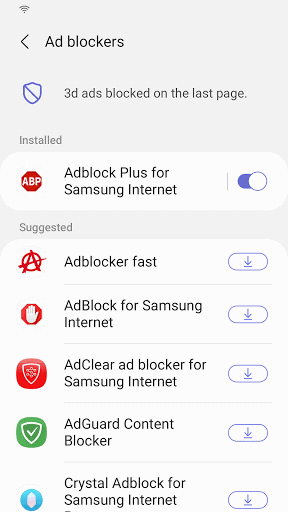 Samsung Internet Browser Beta screenshot 1