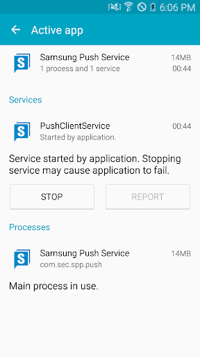 Samsung push service screenshot 1